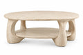 Mesa de centro de contorno redondeado, beige